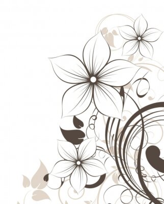 Sticker abstract floral background