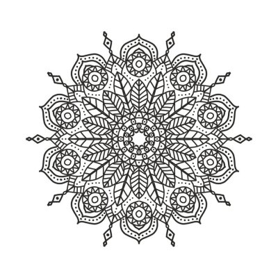 Sticker Abstract paper cut to mandala design background.