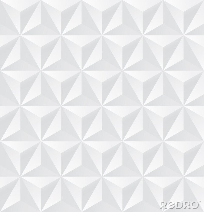 Sticker Abstract white triangle background, 3d triangle seamless pattern, Vector.