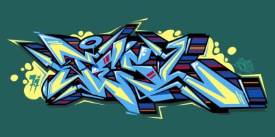 Sticker Abstract Word Lets Graffiti Style Font Lettering Vector Illustration Art