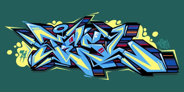 Sticker Abstract Word Lets Graffiti Style Font Lettering Vector Illustration Art