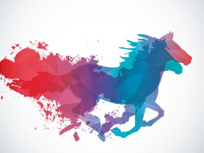 Sticker Abstrakt Pferd