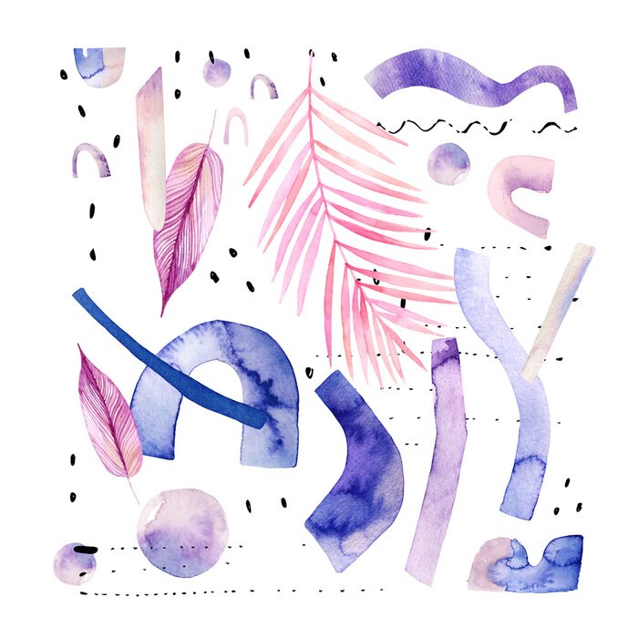 Sticker Abstrakte Aquarellkomposition