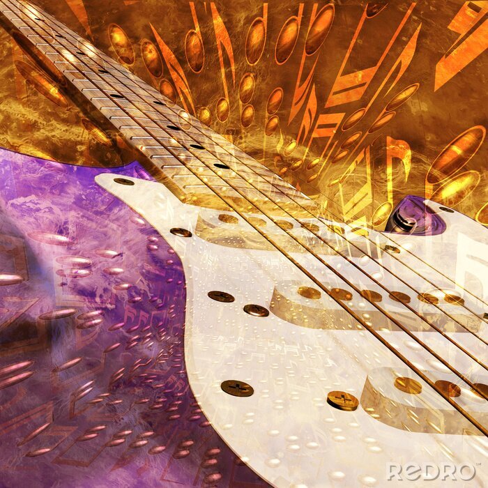 Sticker Abstrakte Darstellung der Gitarre