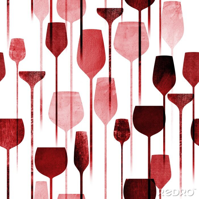 Sticker Abstrakte Grafik mit Gläsern Wein
