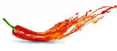 Sticker Abstrakte Grafik mit scharfer Paprika