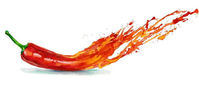 Sticker Abstrakte Grafik mit scharfer Paprika