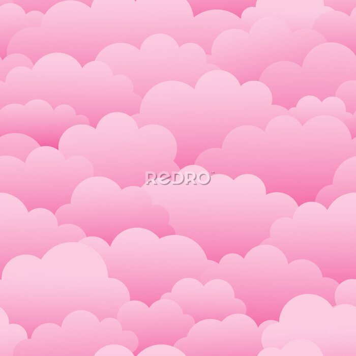 Sticker Abstrakte rosa Wolken