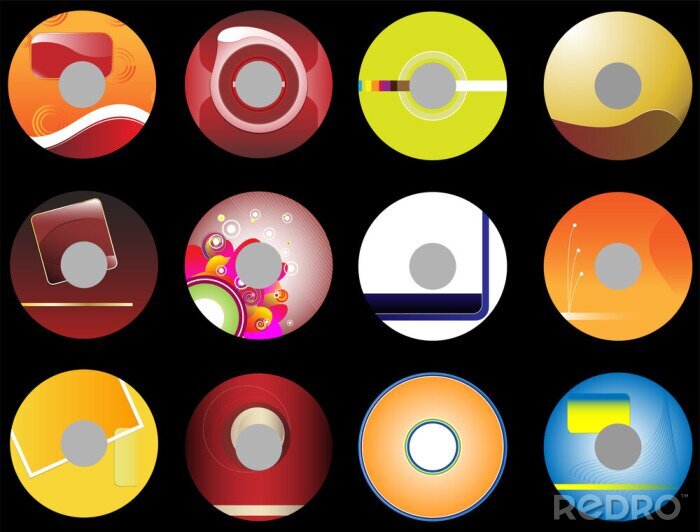 Sticker Abstrakte Vinylschallplatten