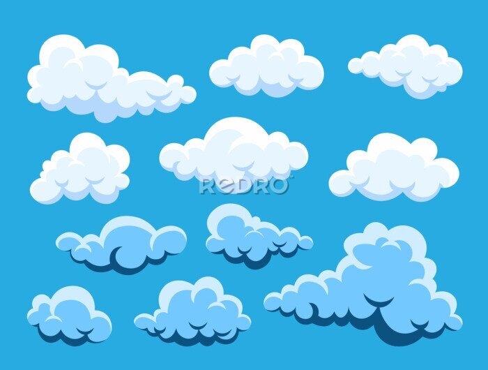 Sticker Abstrakte Wolken auf blauem Hintergrund