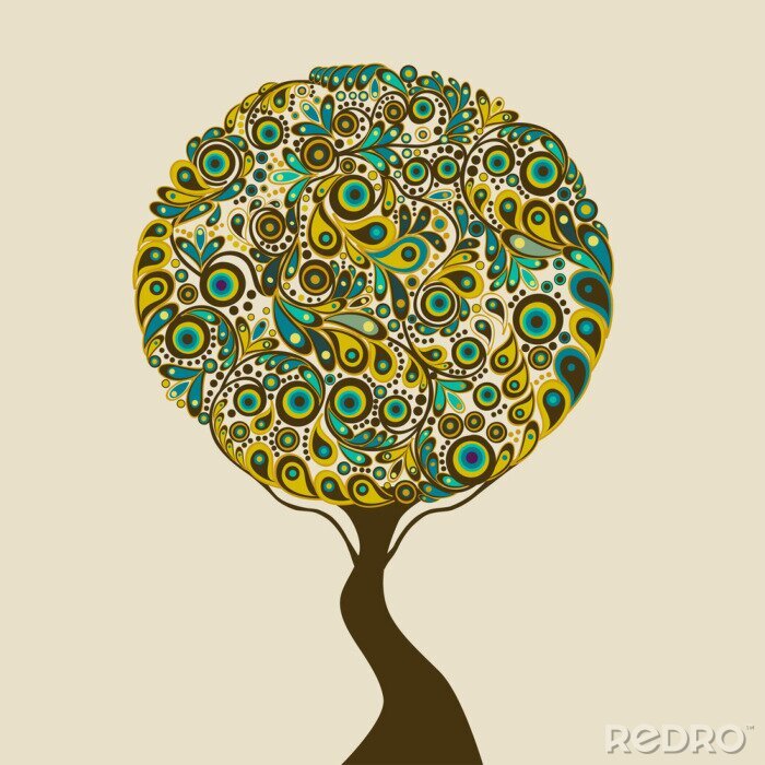 Sticker abstrakten Baum