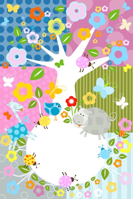 Sticker Abstrakter Baum und Natur