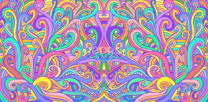 Sticker Abstraktes Muster aus bunten Wellen