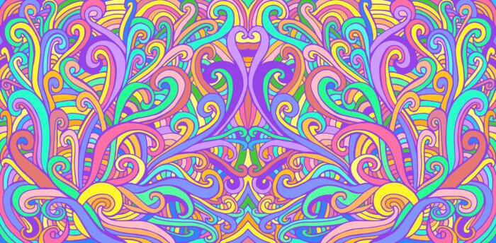 Sticker Abstraktes Muster aus bunten Wellen