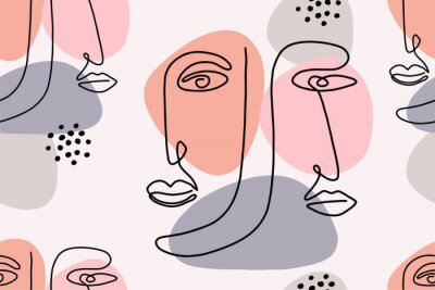 Sticker Abstraktes Muster mit Gesichtern