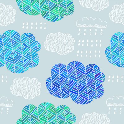 Sticker Abstraktes Muster mit Wolken