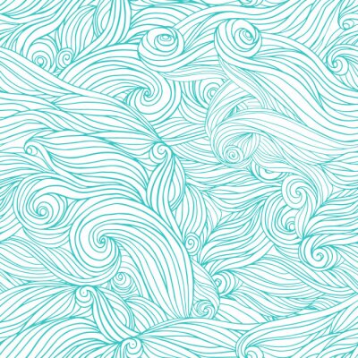 Poster Abstraktes Wellenmotiv auf weißem Hintergrund