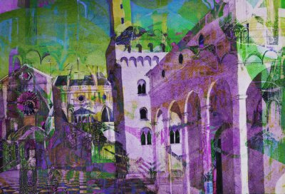 Abstraktion mit Stadt