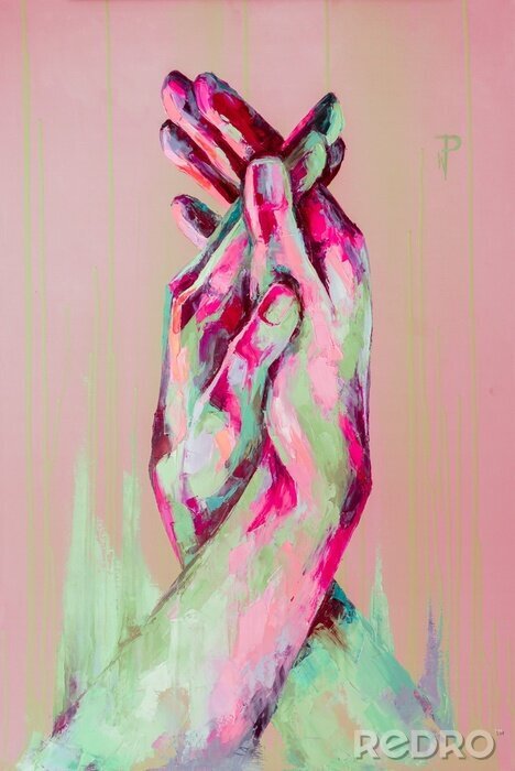 Sticker Abstraktion und Hände