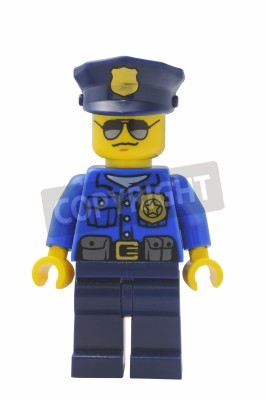 Sticker Adelaide, Australien - 9. Januar 2015: Ein Studio schoss von einem Polizist Lego City Minifigur aus der beliebten Lego Series. Lego ist sehr beliebt weltweit mit Kinder und Sammler.