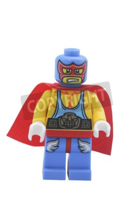 Sticker ADELAIDE, AUSTRALIEN - 9. Januar 2015: Eine Studioaufnahme einer Super Wrestler Lego-Minifigur aus der Minifigurenserie 1. Lego ist weltweit bei Kindern und Sammlern äußerst beliebt