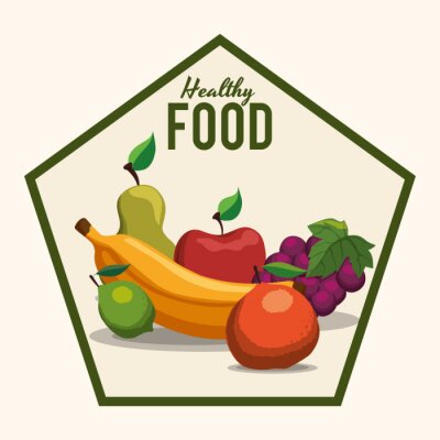 Sticker Äpfel und Birnen inmitten von anderem Obst