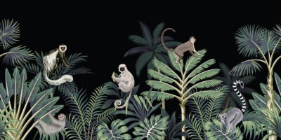 Affen im Dschungel auf tropischen Bäumen