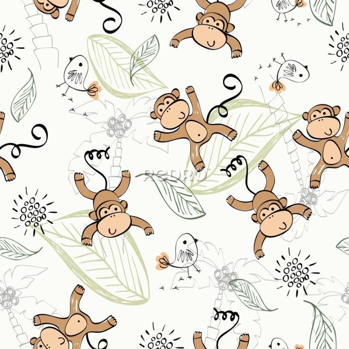 Sticker Affen Märchen Kinder-Muster