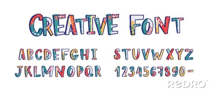 Sticker Alphabet Buchstaben und Zahlen kreativ