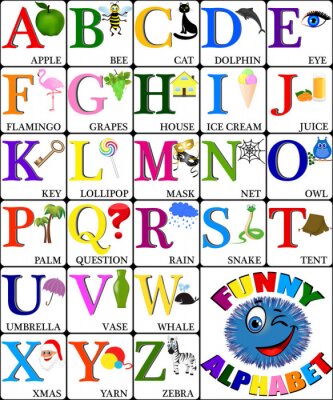Sticker Alphabet für Kinder mit Illustrationen zu den Buchstaben