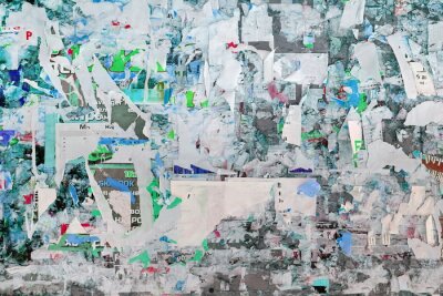 Sticker Alte städtische Anschlagtafel mit zerrissenen abgeschälten Plakat-abstrakten Hintergrund