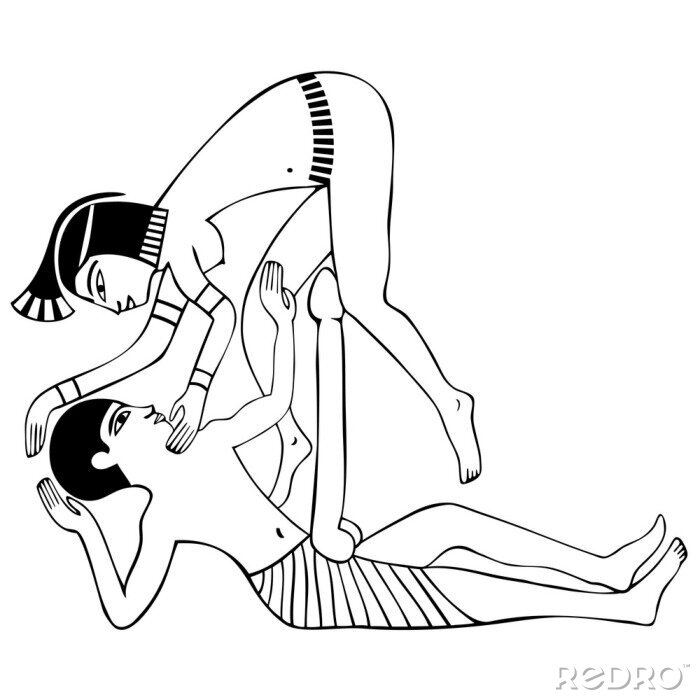 Sticker alten Ägypten - erotische Zeichnung - Vektor