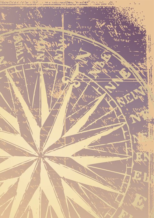 Sticker alten Kompass Vektor