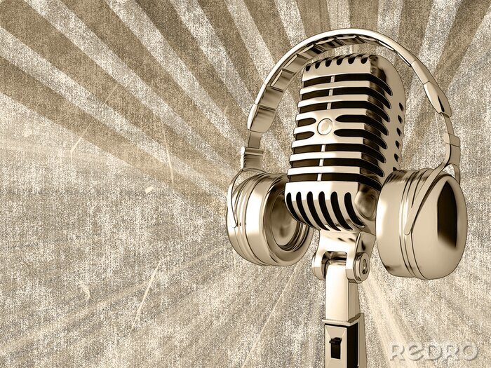 Sticker Altmodische Musikausrüstung