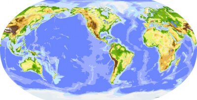 Amerika im Zentrum der Weltkarte