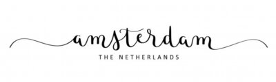 Sticker AMSTERDAM black vector brush calligraphy banner
