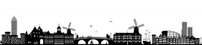 Sticker Amsterdam Skyline schwarz
