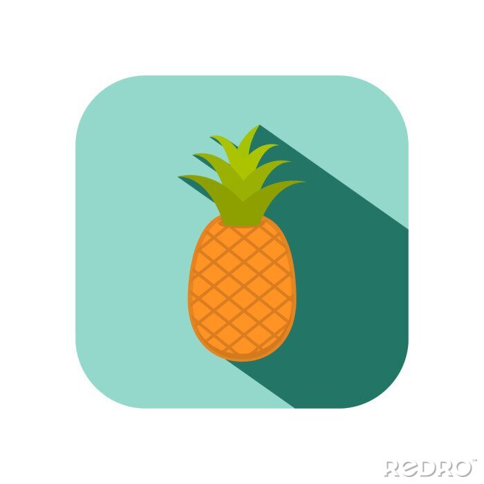 Sticker Ananas wirft einen Schatten einfache Grafik