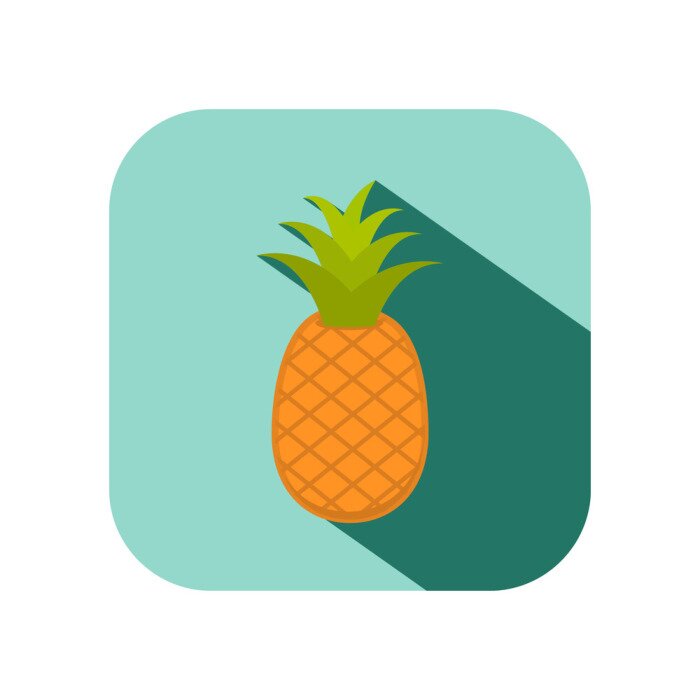 Sticker Ananas wirft einen Schatten einfache Grafik