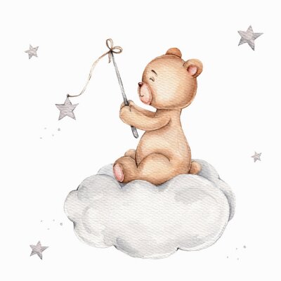 Sticker Angelrute mit Stern