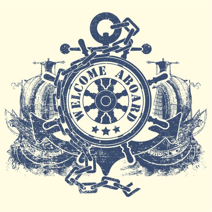 Sticker Anker Ruder und Kette