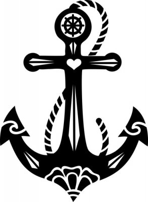 Sticker Anker Steuerrad - Symbol Hoffnung & Glaube