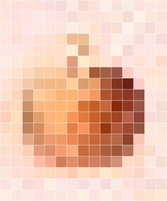 Sticker Apple motif mosaic in pastel colors