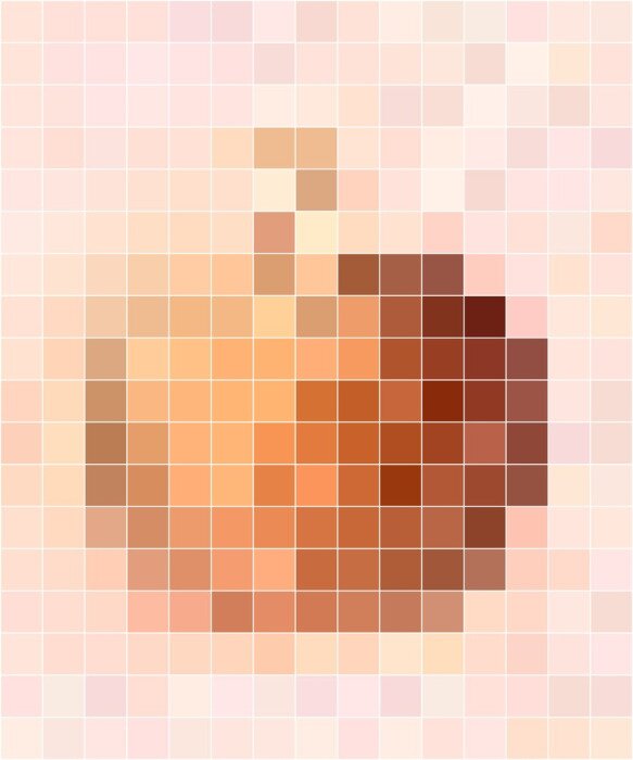 Sticker Apple motif mosaic in pastel colors