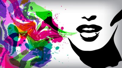 Sticker Apropos Frau, Mode Hintergrund Konzept