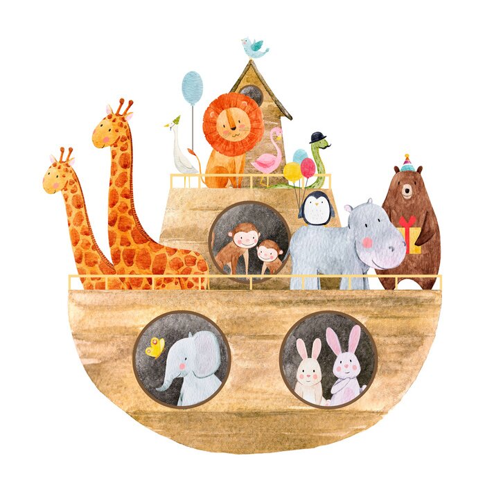 Sticker Aquarell Baby Noahs Arche