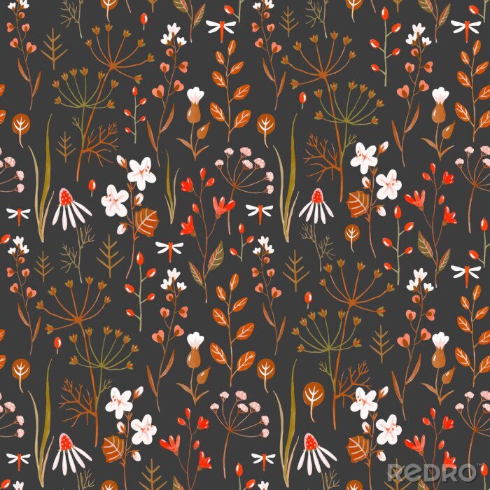 Sticker Aquarell Blumenvektormuster