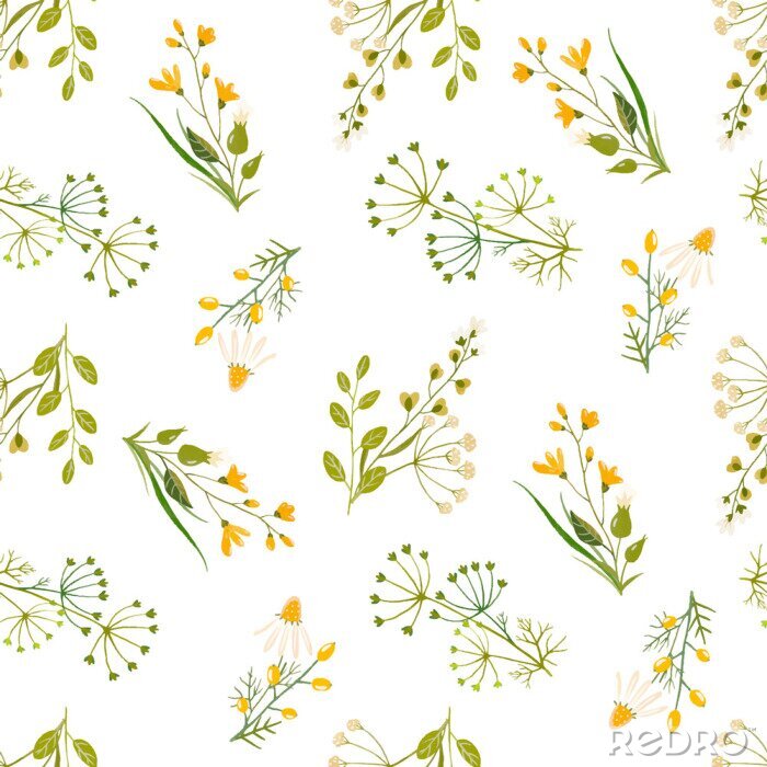 Sticker Aquarell Blumenvektormuster