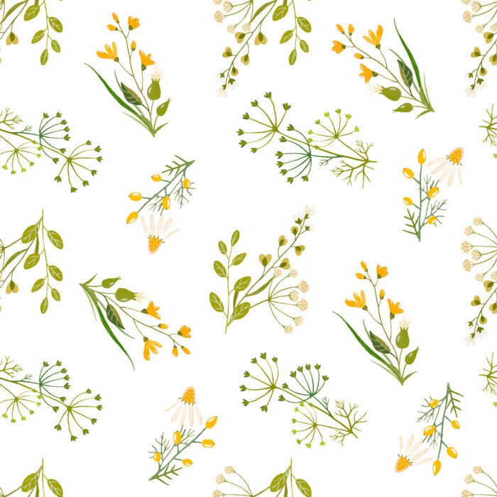 Sticker Aquarell Blumenvektormuster