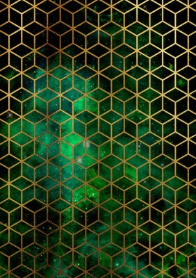 Sticker Aquarell-Hintergrund mit geometrischem Muster